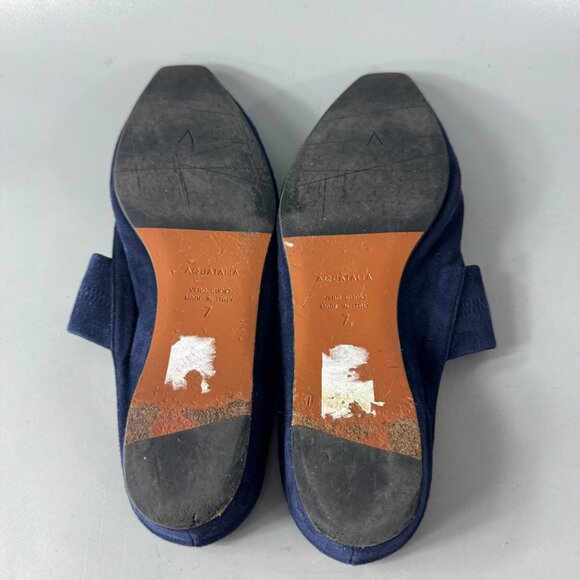 Aquatalia Made in Italy Navy Blue Suede Slide-in Sandals, Size 7 - Picture 9 of 13